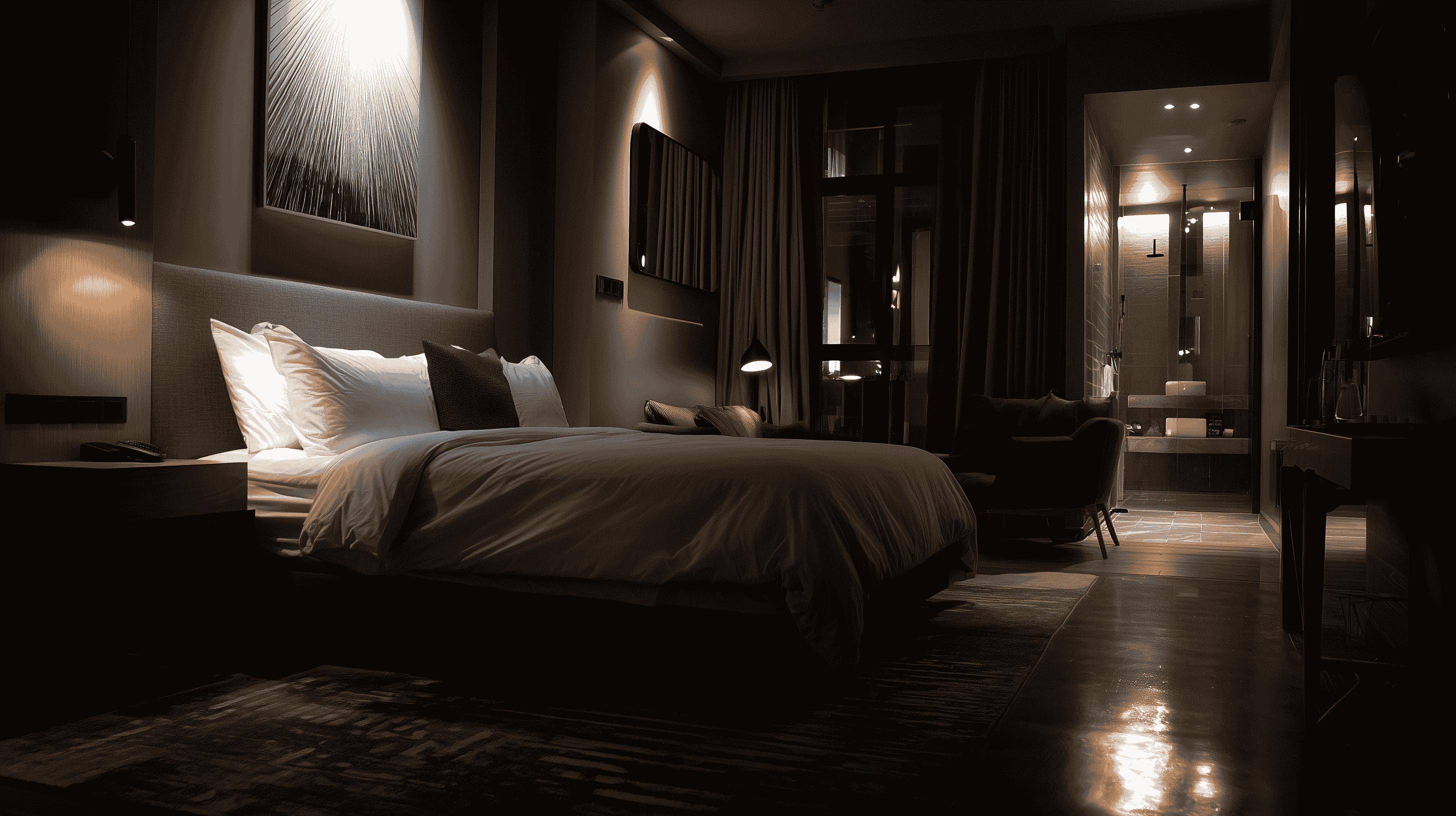 Luxurious hotel suite with a stunning view